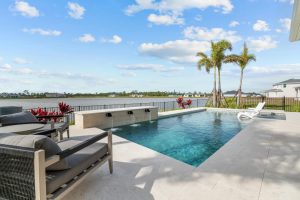 Picture of a blue inground swimming pool
